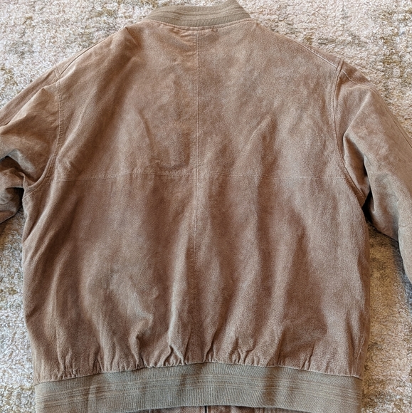 SOLDVintage Tan NORTHCREST Genuine Leather Suede Quilted Full Zip Jacket Mens XL - Picture 4 of 10